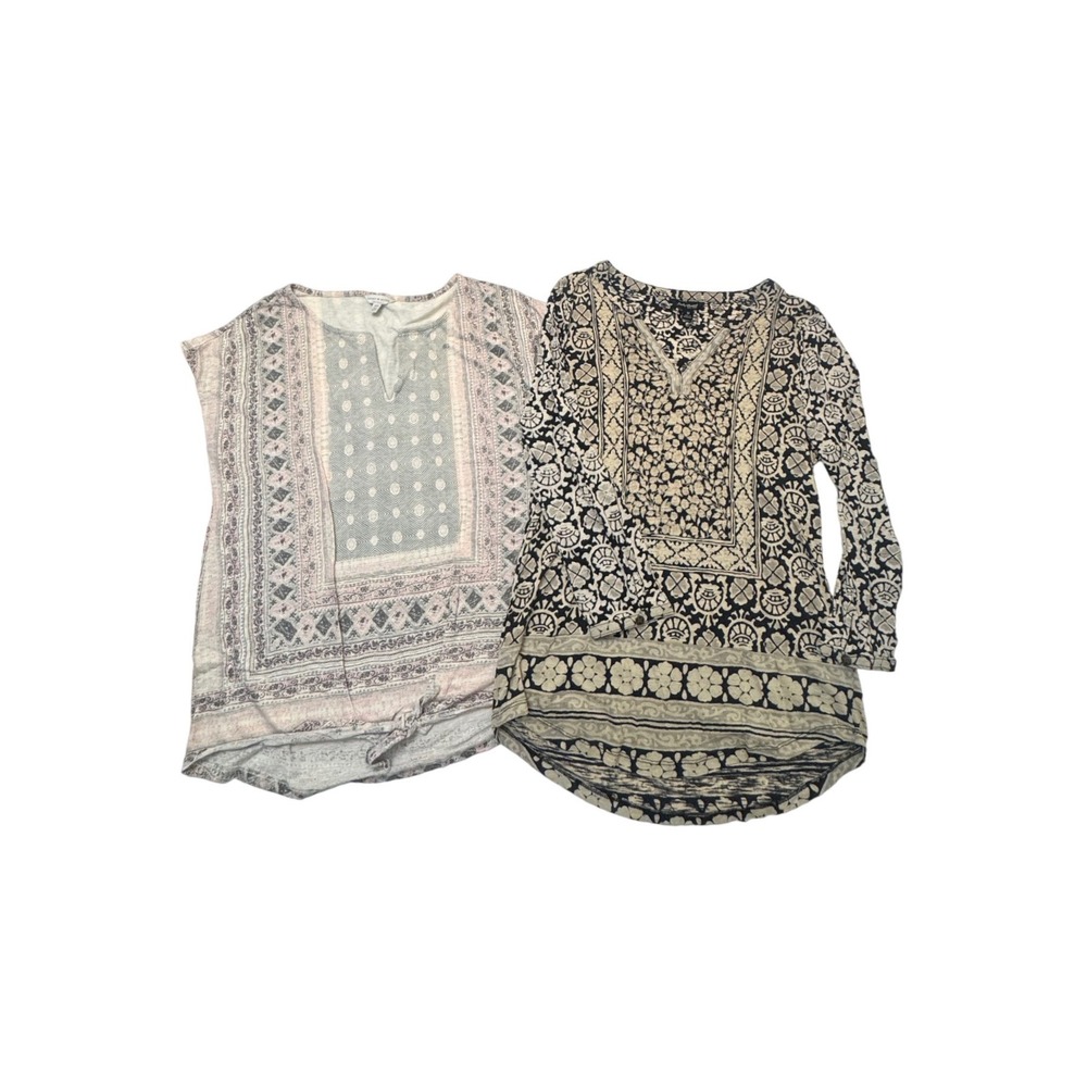 Lucky Brand Womens Boho Top Bundle Lot of 2 Medium Bohemian Whimsical Whimsygoth